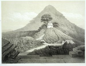 Schilderachtig uitzicht bij de Tempel van het Kruis, Palenque, plaat 20 uit 