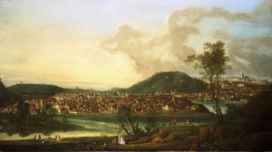 Uitzicht op Praag vanuit het oosten door Johann Friedrich Meyer