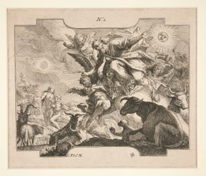 De Schepping (?) door Johann Georg Bergmuller