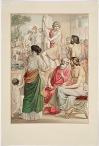 De schilder Zeuxis toont zijn centaurenschilderij door Johann Georg Hiltensperger