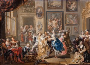 Dansscène in paleis door Johann Georg Platzer