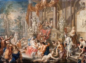 Fonteinscène voor een paleis
