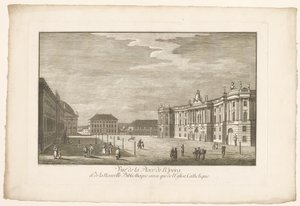 Gezicht op de Bebelplatz in Berlijn met de Alte Bibliothek en het Altes Palais en de Sint-Hedwigskathedraal