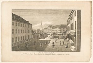 Gezicht op de Hackescher Markt in Berlijn door Johann Georg Rosenberg
