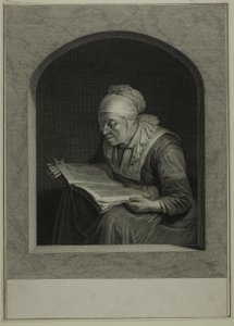 La Liseuse (Een lezende vrouw) door Johann Georg Wille