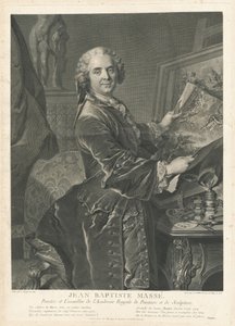 Jean Baptiste Massé door Johann Georg Wille after Louis Tocqué
