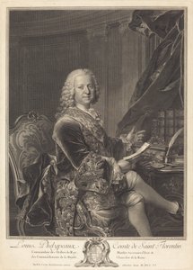 Louis Phelypeaux, graaf van Saint Florentin door Johann Georg Wille after Louis Tocqué