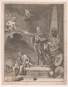 Monument met Heinrich II von Reuß-Obergreiz door Johann Georg Wolffgang