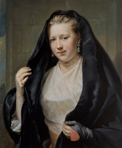 Portret van een elegante dame door Johann Georg Ziesenis