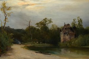 Parklandschap in de vroege ochtend