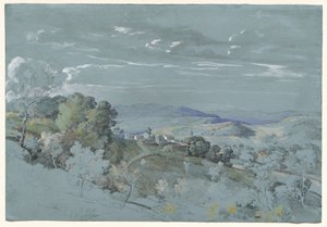 De heuvels van Umbrië bij Perugia, 1830-1832 door Johann Georg von Dillis