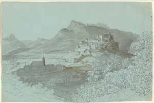 Uitzicht op Salzburg door Johann Georg von Dillis