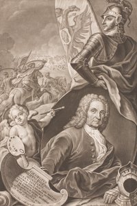Portret van Georg Philipp Rugendas 1666-1742, ca. 1745 door Johann Gottfried Haid