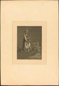 Sint Barbara door Johann Gottlieb Prestel after Albrecht Altdorfer