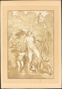 Venus door Johann Gottlieb Prestel after Jacopo Ligozzi
