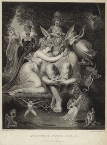 Titania kust Bottom in Een Midzomernachtsdroom door Johann Heinrich Füssli