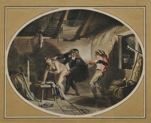La Jument du compère Pierre naar het gedicht van Jean de La Fontaine, 1800 door Johann Heinrich Ramberg