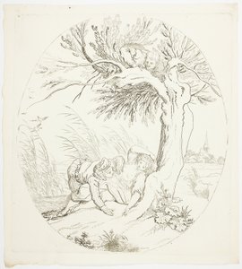 Onopgemerkte man die geliefden bespiedt door Johann Heinrich Ramberg