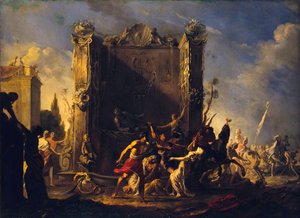De Verkrachting van de Sabijnse Vrouwen, 1630-1640 door Johann Heinrich Schoenfeld