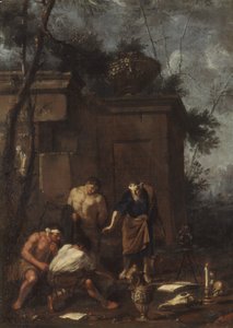 Schatzoekers, 1660s door Johann Heinrich Schoenfeld