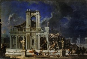 Simson die de Filistijnen verslaat, ca. 1633-34 door Johann Heinrich Schönfeld