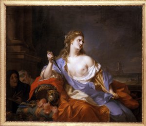 Dido op de brandstapel door Johann Heinrich Tischbein