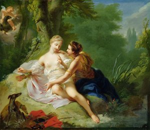 Jupiter vermomd als Diana verleidt Callisto, c.1756