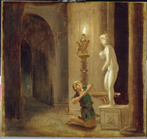 Pygmalion voor het Standbeeld van Venus door Johann Heinrich Wilhelm Tischbein