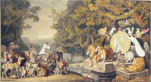 Het hof van de dieren, illustratie van Canto IV van Goethe
