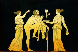 Twee maenaden bieden wijn aan Dionysos c.1796