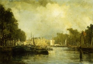 Haven van Rotterdam door Johann Hendrik Mastenbroek