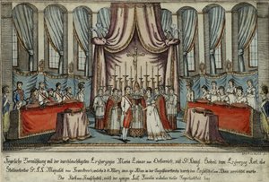 Marie-Louise trouwde met Napoleon bij volmacht in Wenen, met Aartshertog Karel als plaatsvervanger voor Napoleon