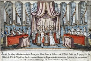 Marie-Louise trouwde met Napoleon bij volmacht in Wenen, met aartshertog Karel als plaatsvervanger voor Napoleon