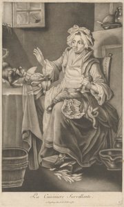 De toezichthoudende kok door Johann Jacobus Haid