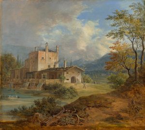 IJzersmederij in de bergen door Johann Jakob Dorner der Jüngere