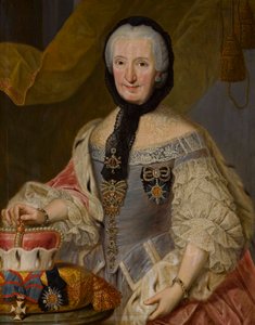 Francisca Christina van Palts-Sulzbach (1696-1776), prinses-abdis van Essen en Thorn door Johann Jakob Schmitz