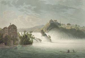 De Rijnwatervallen, gegraveerd door J. Hurlimann door Johann Jakob Wetzel