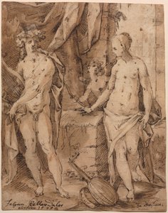 Apollo met Erato en Cupido door Johann Kellerthaler
