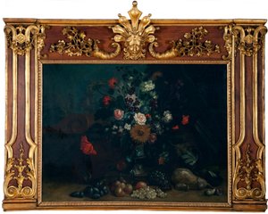 Bloemstilleven met zonnebloem en fleskalebas door Johann Kunstner