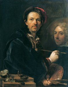 Zelfportret aan de Ezel door Johann Kupetzky