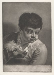 Portret van Jongen en Hond door Johann Lorenz Haid