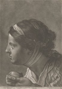 Portret van een vrouw met fruit door Johann Lorenz Haid