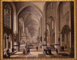 Interieur van een gotische kerk door Johann Ludwig Ernst Morgenstern