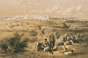 Gezicht op Haifa. Ets door Bernatz et alii - Steinkopk J.F. Editore