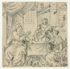 Christus aan de Tafel van Maria en Martha door Johann Mathias Kager