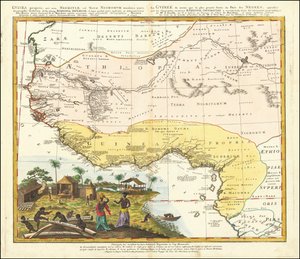 Kaart van West-Afrika uit 1743 door Johann Matthias Hase door Johann Matthias Hase