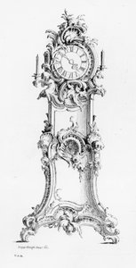 Ontwerp voor een Staande Klok, ca. 1750 door Johann Michael Hoppenhaupt