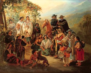 Regionale kostuums, 1850 door Johann Moritz Rugendas