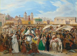 De Independencia Markt, Lima, 1843 door Johann Moritz Rugendas
