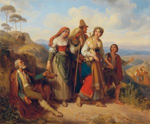 Romeinse pelgrims door Johann Nepomuk Ender